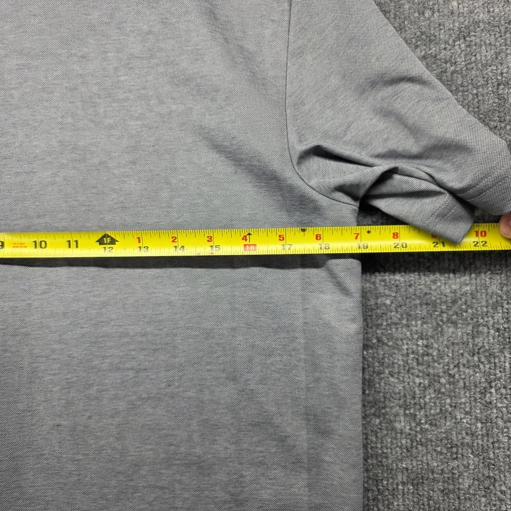 Travis Mathew Mens Pima Cotton Blend Polo Shirt Heather Grey Short Sleeve Size M